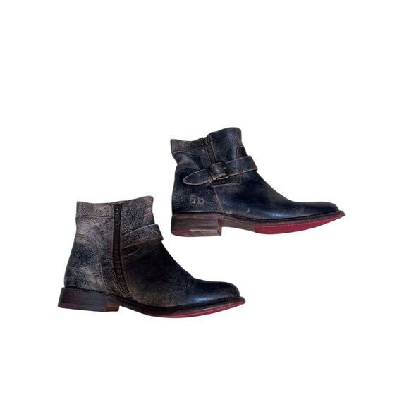 EUC Bed Stu Becca Women's Ankle Booties Black Distressed Leather Size 8.5 - Picture 6 of 6